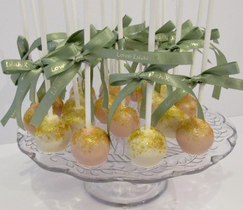 Pink White and Gold cake pops