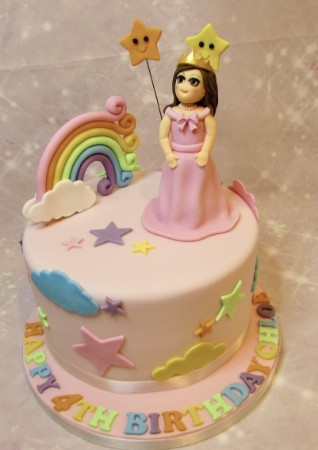 Rainbow princess cake
