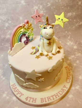 Rainbow unicorn cake